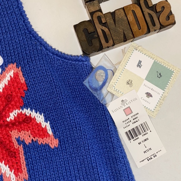 🆕SUSAN BRISTOL ‘May Flowers’ Vest in Cobalt Blue - Picture 2 of 8
